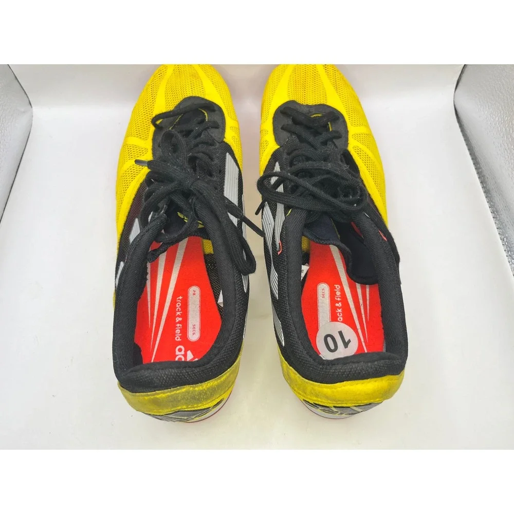 Adidas Adizero Track and Field Mens 10 Yellow Black‎ Running Shoes No Spikes